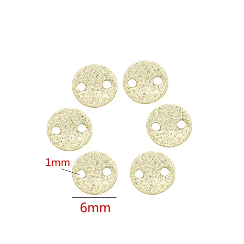 10Pcs Pure Brass 14K Real Gold Plated Hammered Circle Round Disc Stampings Plate Connectors For Diy Boho Earrings Jewelry Making