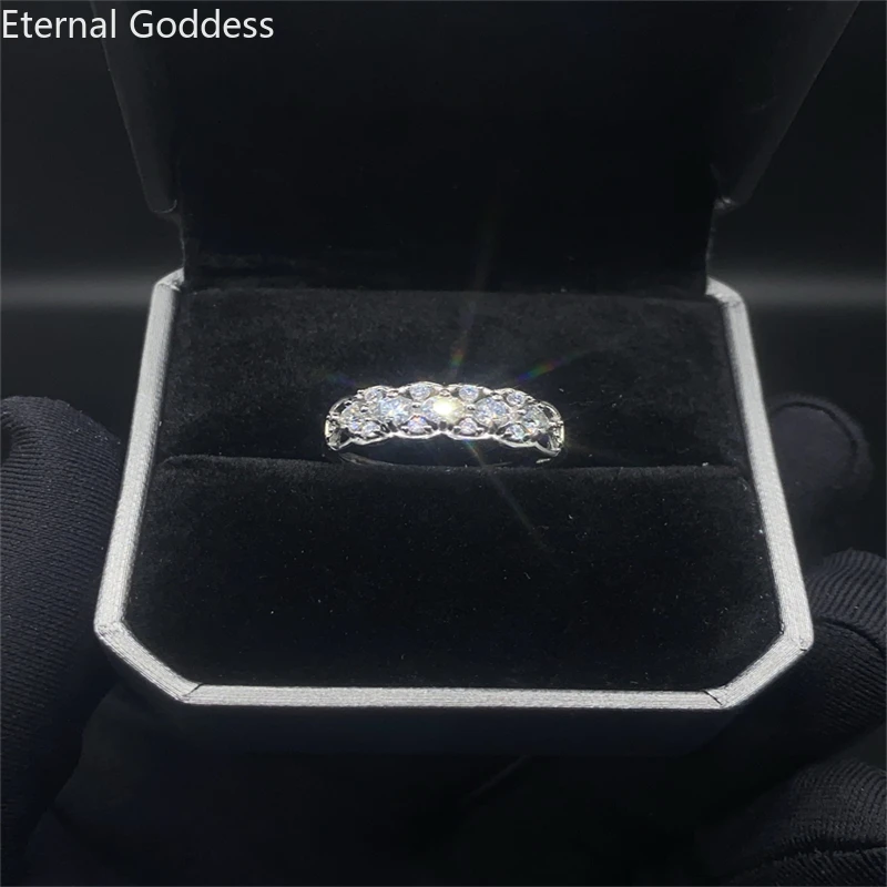 Brand New White Moissanite Diamond Ring Women's 925 Sterling Silver Fine Wedding Jewelry High Jewelry Luxury