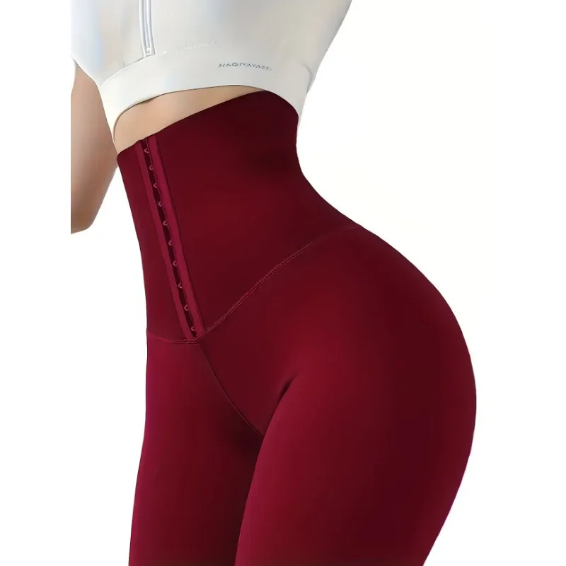 

High Waist Tummy Control Yoga Leggings for Women Hook and Loop Corset Waist Trainer Butt Lifting Workout Fitness Pants