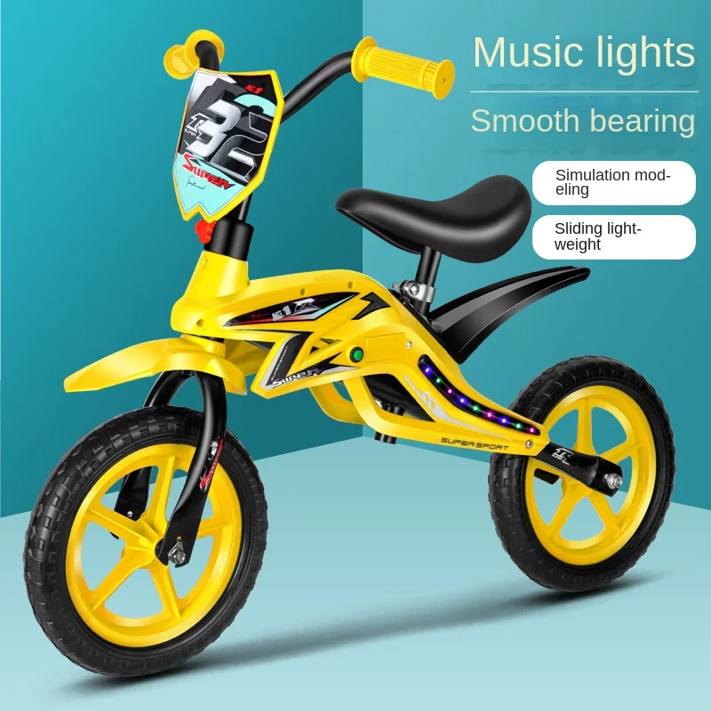 Lazychild novo equilíbrio das crianças carro 3 a 8 anos de idade sem pedais scooter de duas rodas com música luz passo constante bicicleta