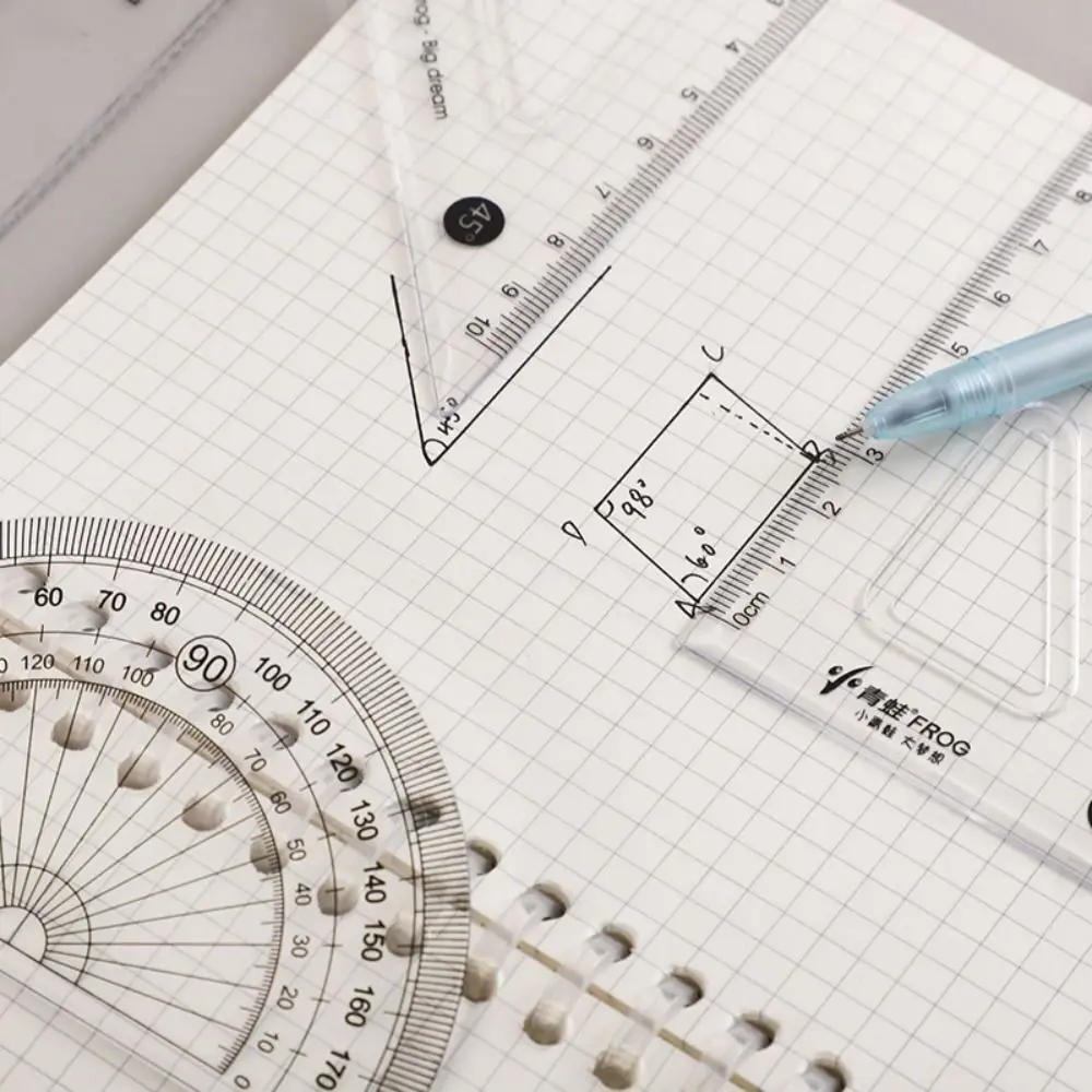 4Pcs/set Plastic Ruler New Cartoon Transparent Capybara Ruler Set Stationery Gift Drawing Ruler