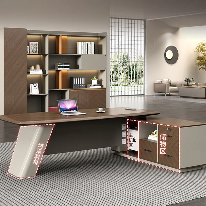 Filing Wooden Office Desk Modern Executive Long Lshaped Minimalist Display Office Large Desk Escritorio Oficina UniqueFurniture