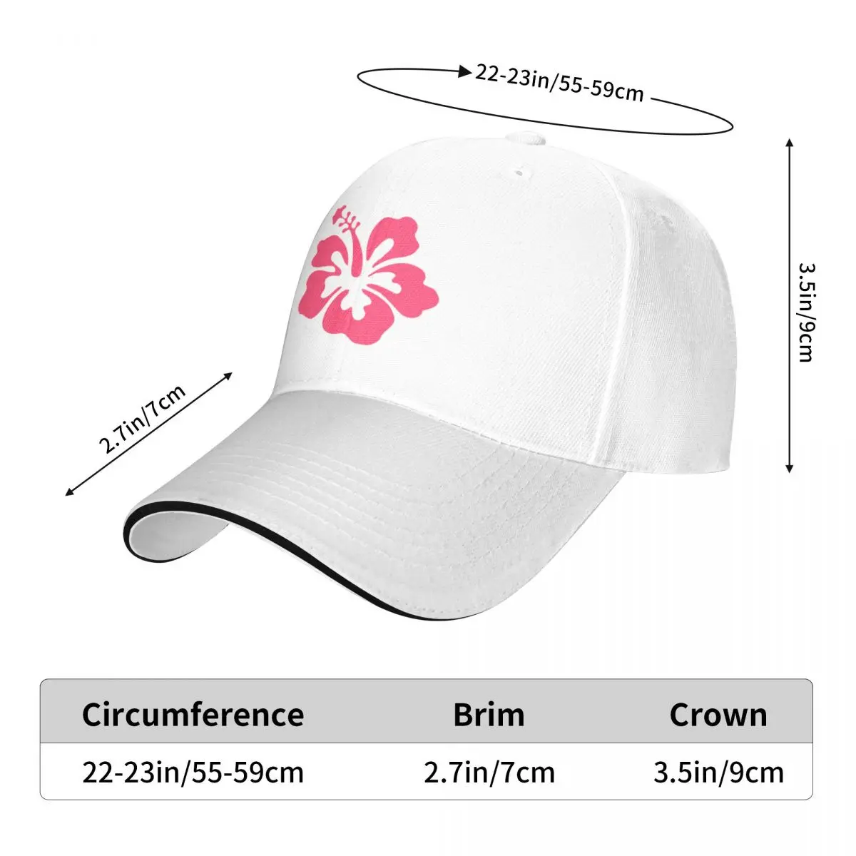 Preppy Pink Hibiscus Coconut Girl Aesthetic X A Baseball Cap Hat