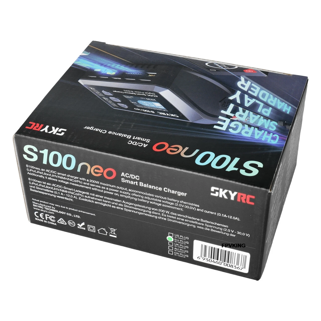 SKYRC S100neo AC100W DC200W 12A Dual Channel Lipo Charger for LiPo LiHV LiFe Lilon NiMH NiCd Pb Battery