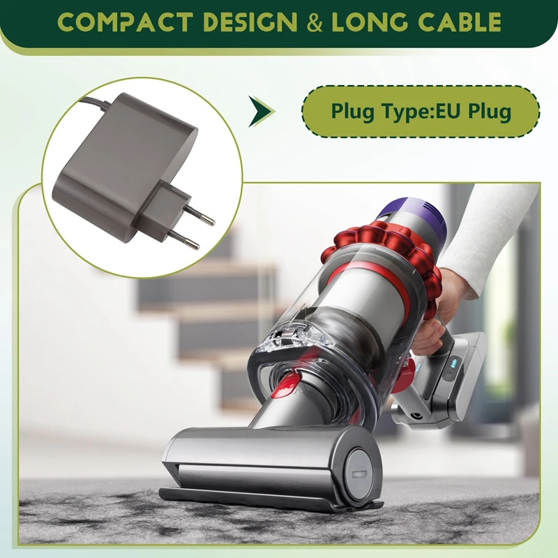 A52Q-vervangende oplader voor Dyson V10 V11 V12 V15 SV12 Absolute Animal draadloze stofzuiger 30.45V 1.1A Eu-stekker