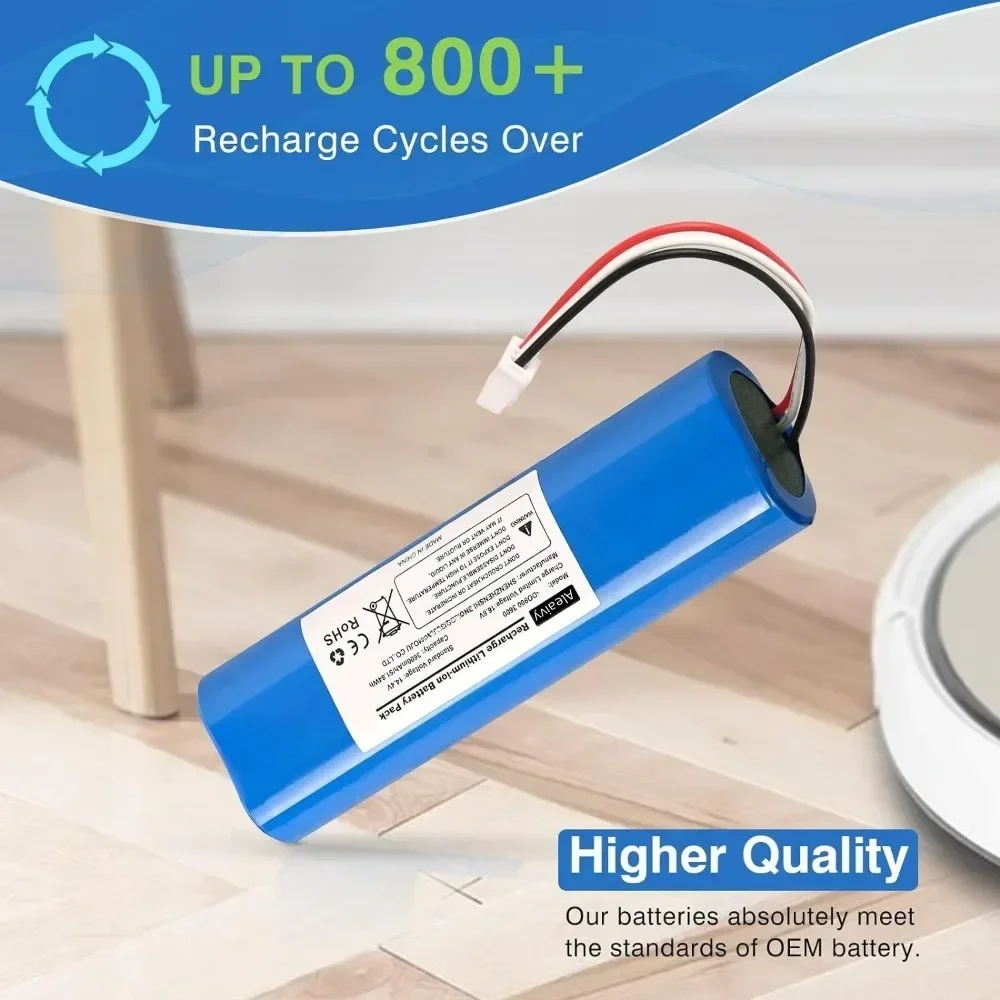 14.4V 2600mAh Li-ion Battery Long Lasting Power for Ecovacs Deebot Ozmo 900 901 905 920 930 937 N8 Pro Robot Vacuum Mop Cleaner