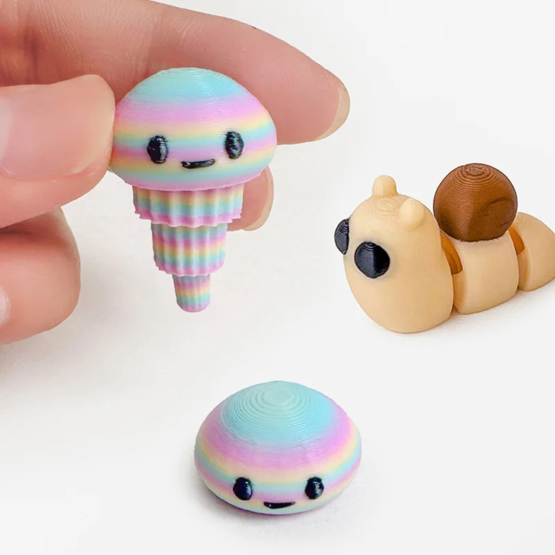 20/30/50Pcs 3D Printed Small Toy Animal Model Joint Movable Cartoon Animal Figurine Ornament Sets Home Office Desktop Decoration