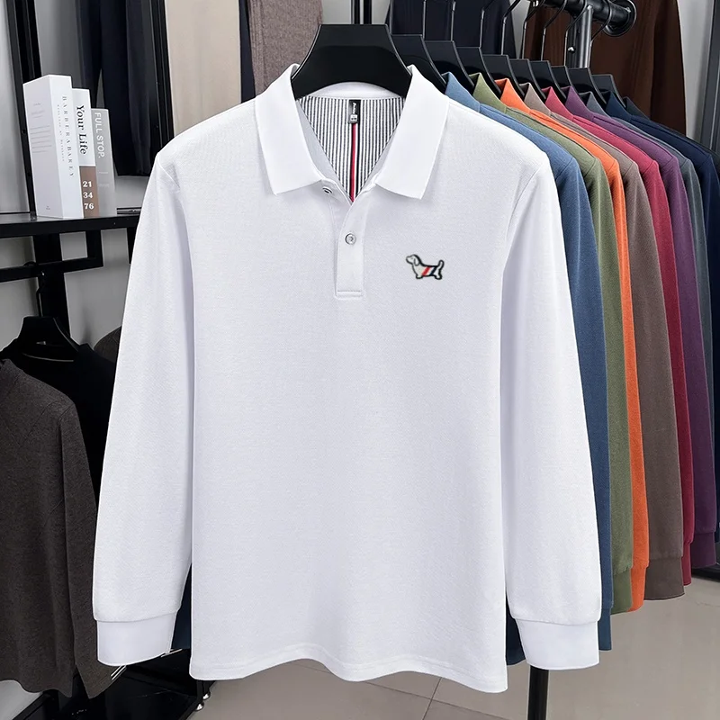 Herbst Neuheit: Koreanische Edition Hundemotiv-Poloshirt, Bequemes Langarm-Shirt, Modische Herrenbekleidung, Marken-T-Shirt aus Reiner Baumwolle, Bestseller – Detail 21