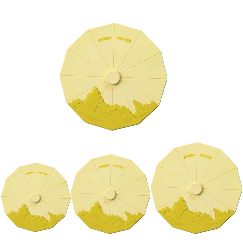 Set 4 coperchi per ciotole in silicone Copri alimenti resistenti calore Coperchi elasticizzati a prova perdite