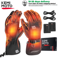 KEMIMOTO Electric Heated Gloves Skiing Winter Snow Gloves Touch Screen Windproof Warm Rechargeable Battery Hunting Fishing Men