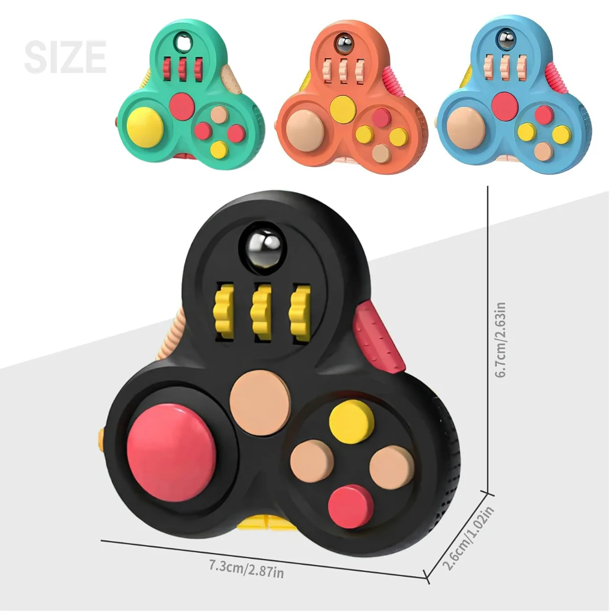 Fajna zabawka dla dorosłych Fidget Pad, kontroler Fidget Clicker kostka na biurko, ulga w stresie ADHD, prezenty sensoryczne dla dzieci nastolatki chłopcy, boże narodzenie