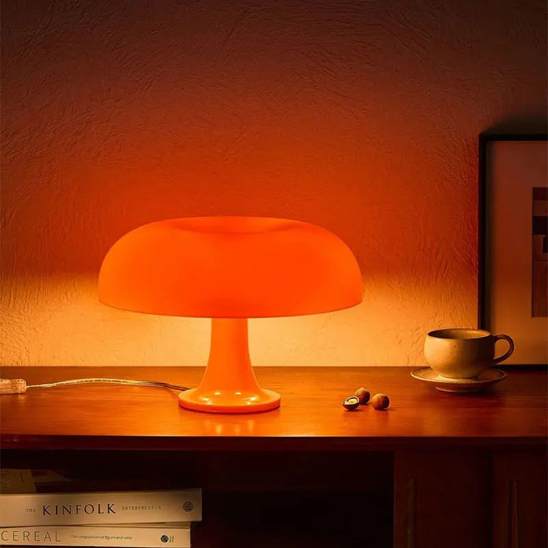 

Mushroom Modern Table Lamp Art Table Lamp Bedroom Bedside Lamp Orange Decorative Table Lamp