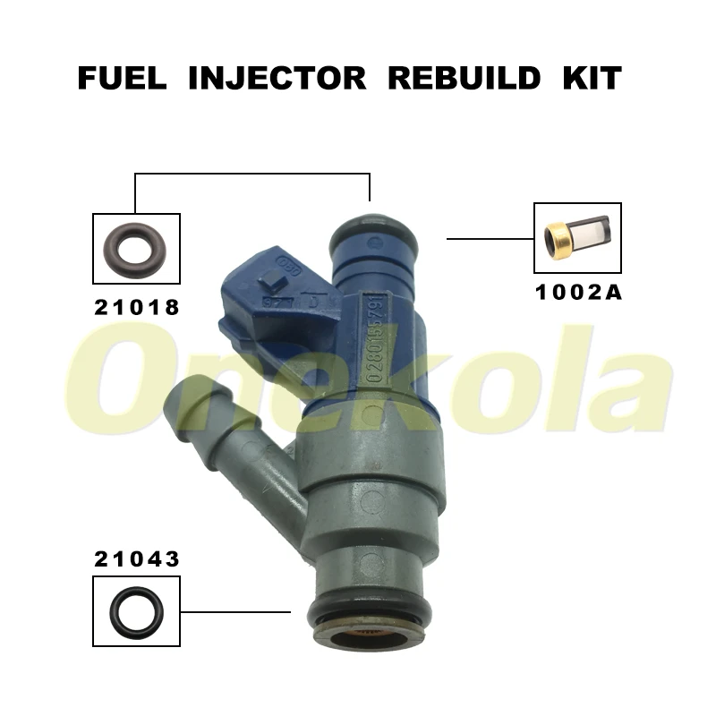 

Fuel Injector Service Repair Kit Filters Orings Seals Grommets for 0280155791 for VW Beetle Golf Jetta 98-2001 2.0L 06A906031C