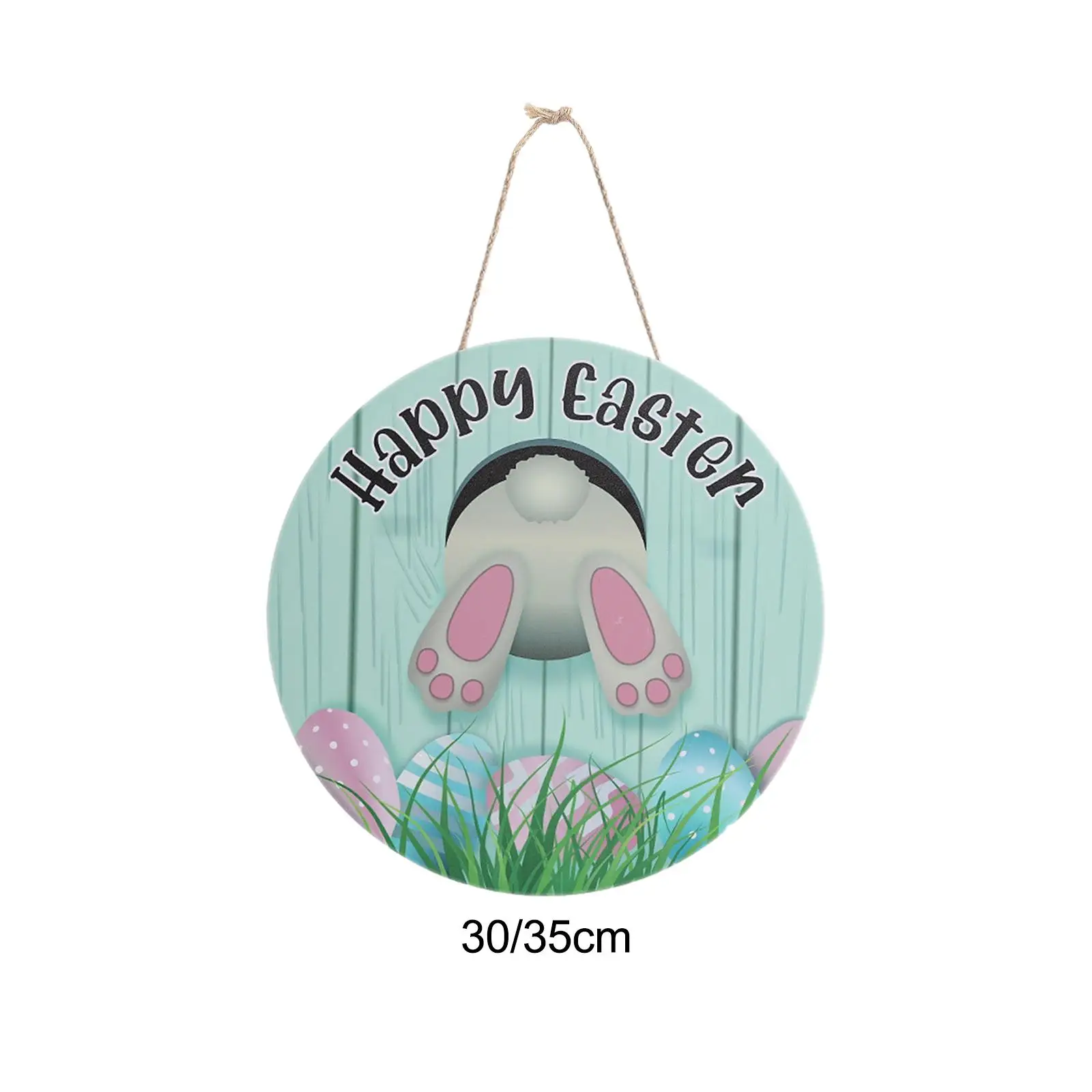 Easter Hanging Door Sign Cute Easter Wood Sign Happy Bunny House Sign for Door