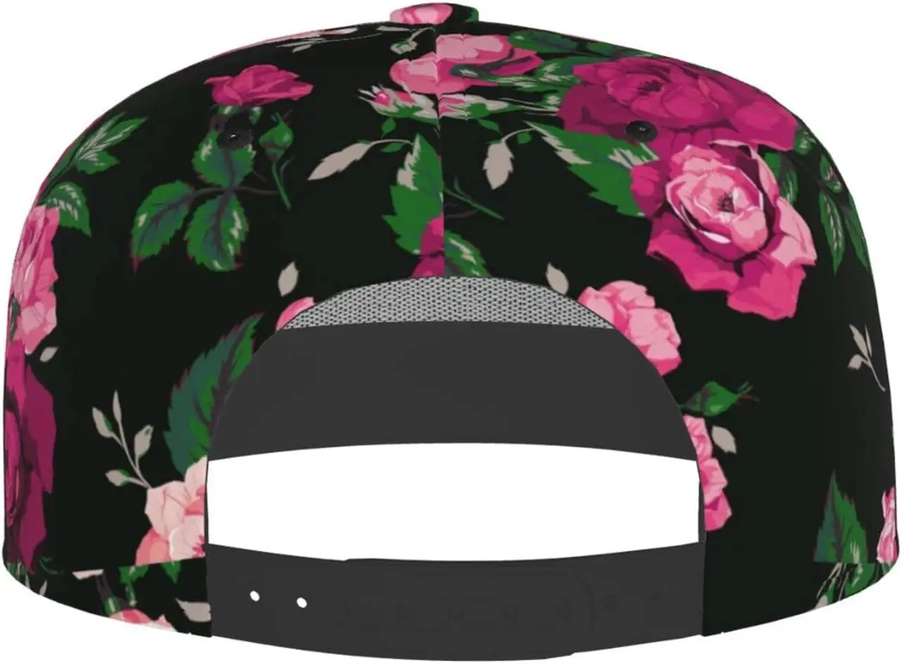 Berretto da baseball vintage con fiore rosa Cappello da baseball regolabile per donna Cappello da camionista per viaggi Equitazione Picnic All'aperto Snapback