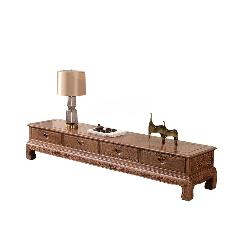 Y2 Plain Surface Four-Drawer TV Floor Cabinet Living Room Africa Door Frame Solid Wood Furniture Coffee Table Cabinet