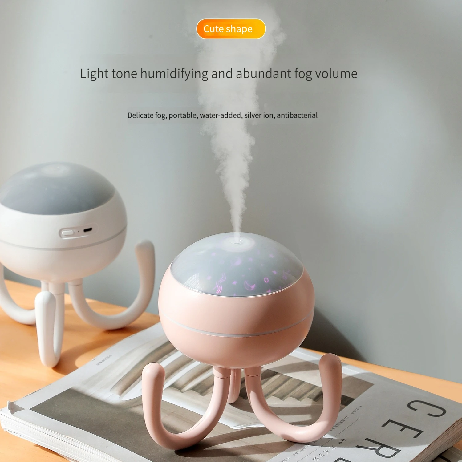 New Cute Pet Octopus Humidifier USB Night Light Creative Air Humidification and Water Replenishment Household Mister