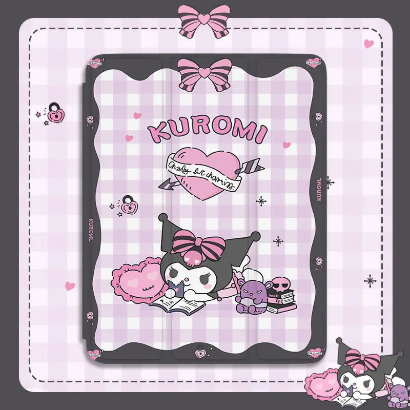 

2025 New Cute Kuromi iPad Case 11th Gen Air4/3 10.2 Inch Transparent 3-Fold Stand Cover for iPad 10th Gen