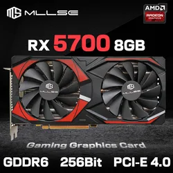 MLLSE-Carte de plongée vidéo RX 5700, 8 Go, GPU, GDDR6, 256 bits, 7nm, prise en charge du processeur de bureau, rx 5700