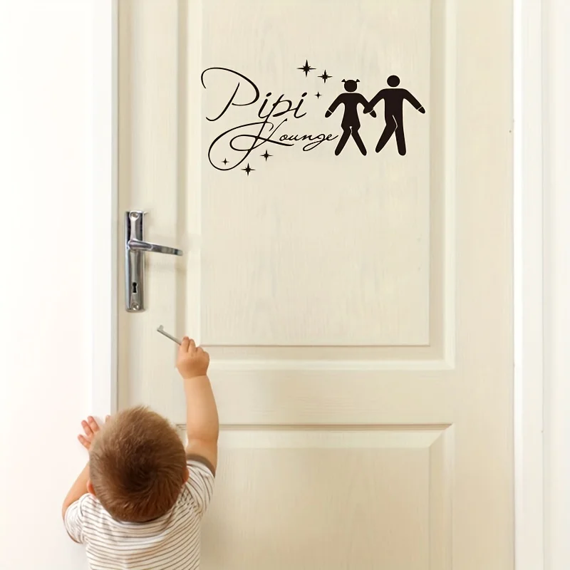 Rest Room Wc Toilet Door Label Wall Stickers Are Suitable For Living Rooms And bedrooms, Easy To disassemble, self-adhesive