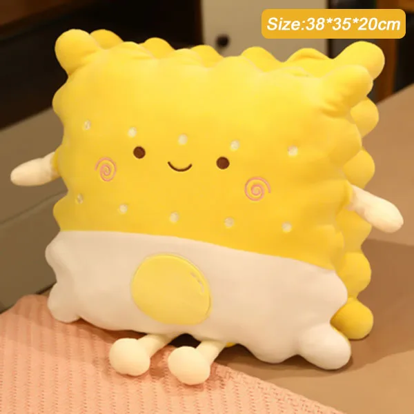 ビスケット型のかわいい抱き枕、ぬいぐるみ、アニメキャラクターのぬいぐるみクッション、自宅やオフィス用のコレクション