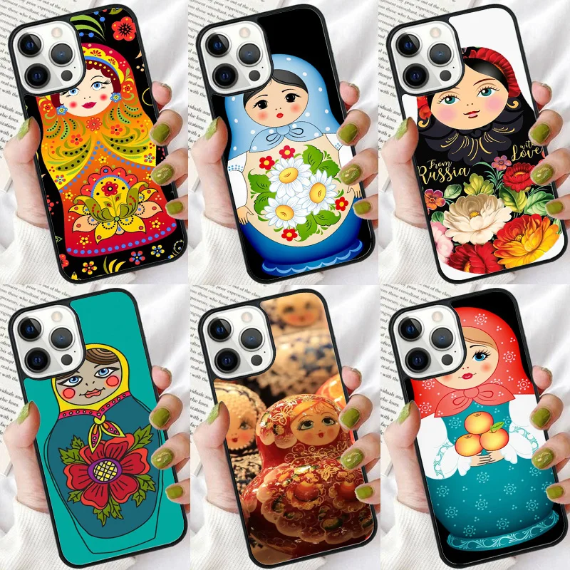 Russian Nesting Doll Phone Case For iPhone 16 15 14 plus XR XS 11 12 13 Pro max Soft Bumper Shell Cover coque