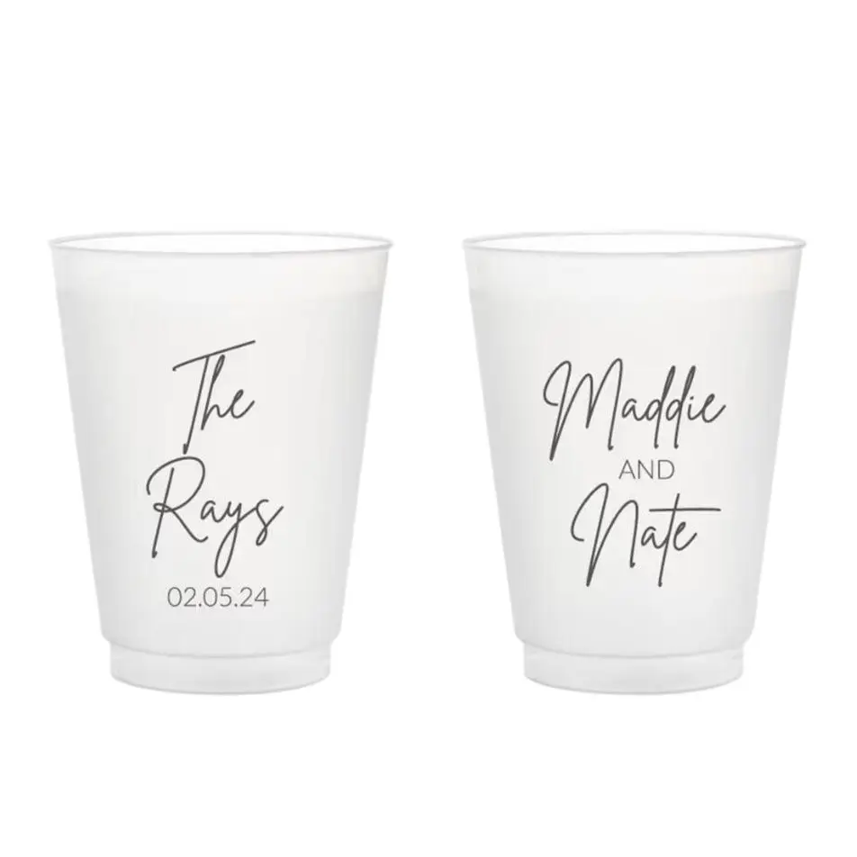 

Custom Plastic Cups for Wedding Favors, Personalized Plastic Cups, Wedding Favors, Frosted Cups, F