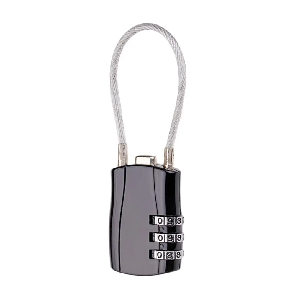 Anti-theft Wire Rope Padlock Zinc Alloy Number Code Code Security Lock 3-digit Locks Security Smart Combination Lock