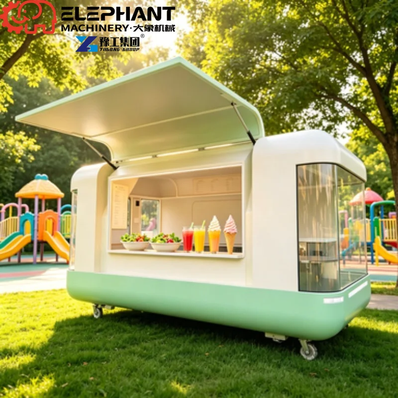 Solar Powered Electric Food Truck, Eco-Friendly Mobile Food Trailer For Outdoor Street Commercial Vending