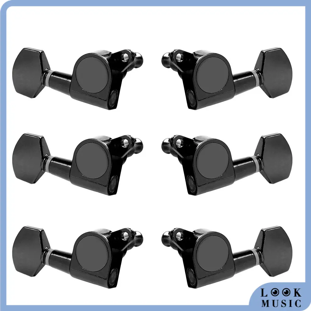 

Black Guitar Tuning Pegs Tuners Machine Heads Metallor Guitar Gear Ferrules Mounting Screws Bushings For Acoustic Classic 3L 3R