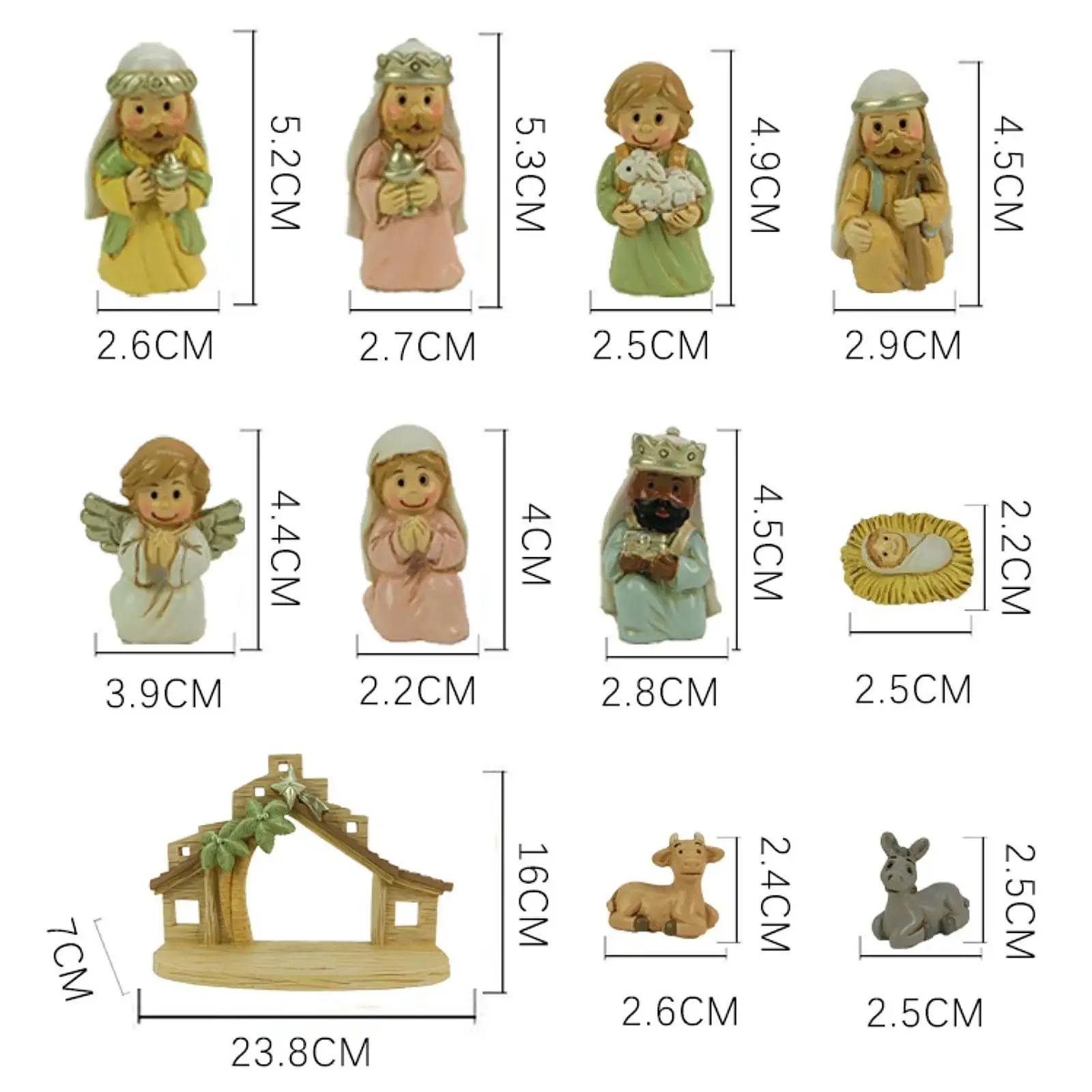 Baby Jesus Manger Scene Craft Christmas Nativity Figurine Resin Statue for Room Ornaments Collection