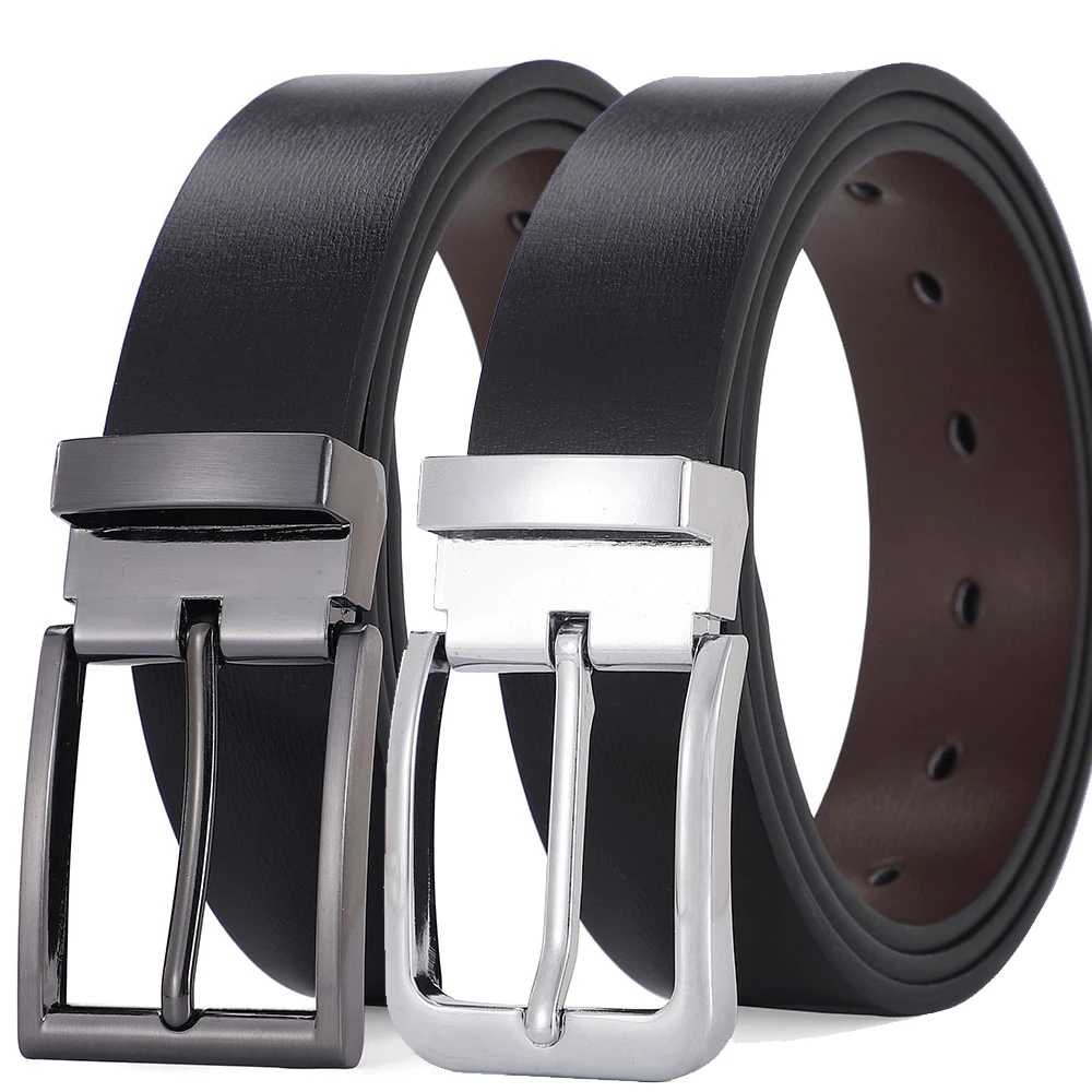 

3.3cm width Pin Buckle Men's Leather Belt Men's Accessories High-end Luxury Fashion Simple Waist Belt Belts for Men