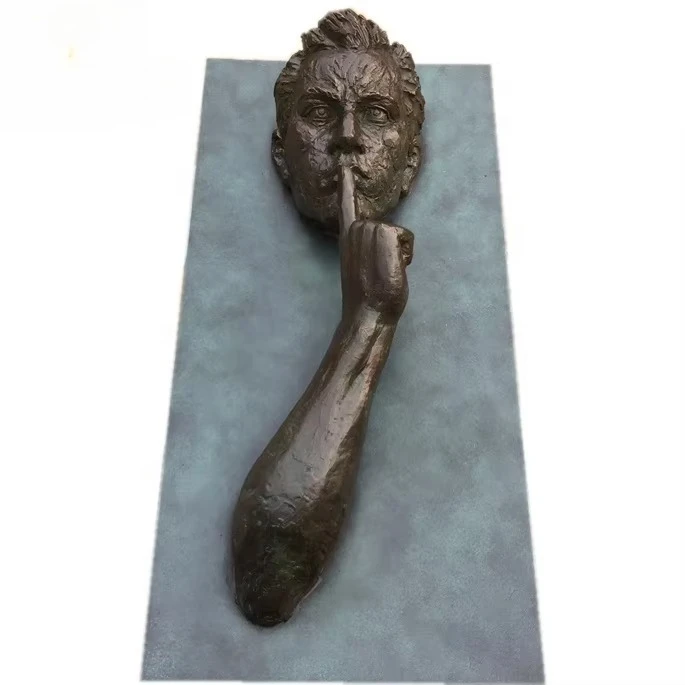 Modern Art Bronze Man 3D Wall Mounted Sculpture
