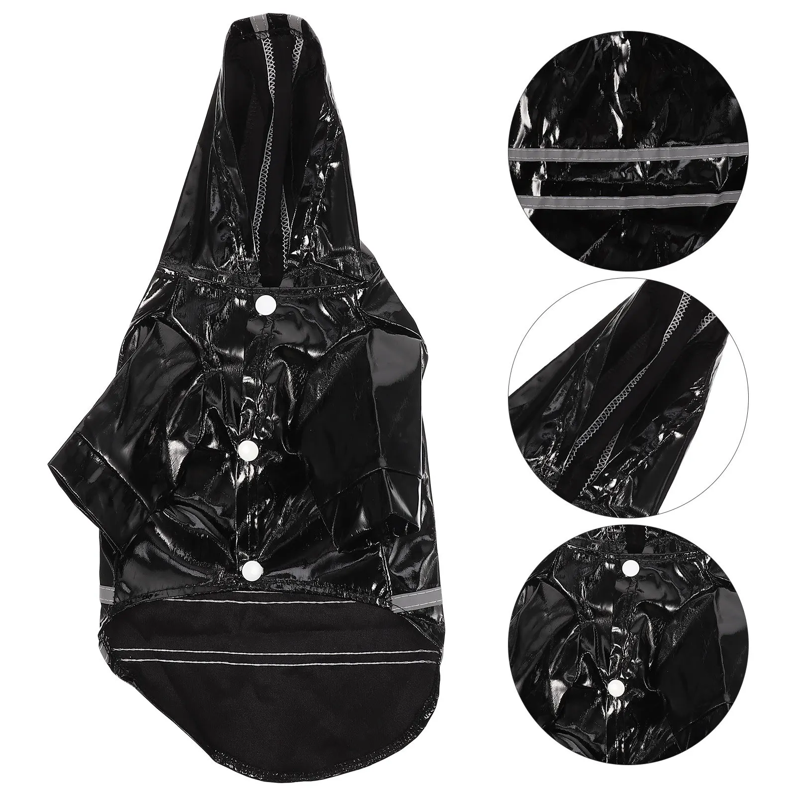 معطف مطر للكلاب الصغيرة والمتوسطة والكبيرة مقاوم للماء وخفيف الوزن وقابل للطي مع تصميم عاكس للضوء على شكل كلب أنيق