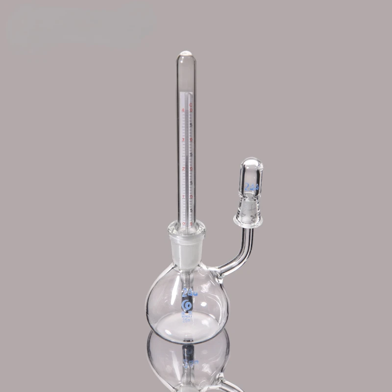 25ml 50mL Lab Glass Pycnometer with Thermometer Specific Gravity Bottle Picnometer Laboratory Equipment