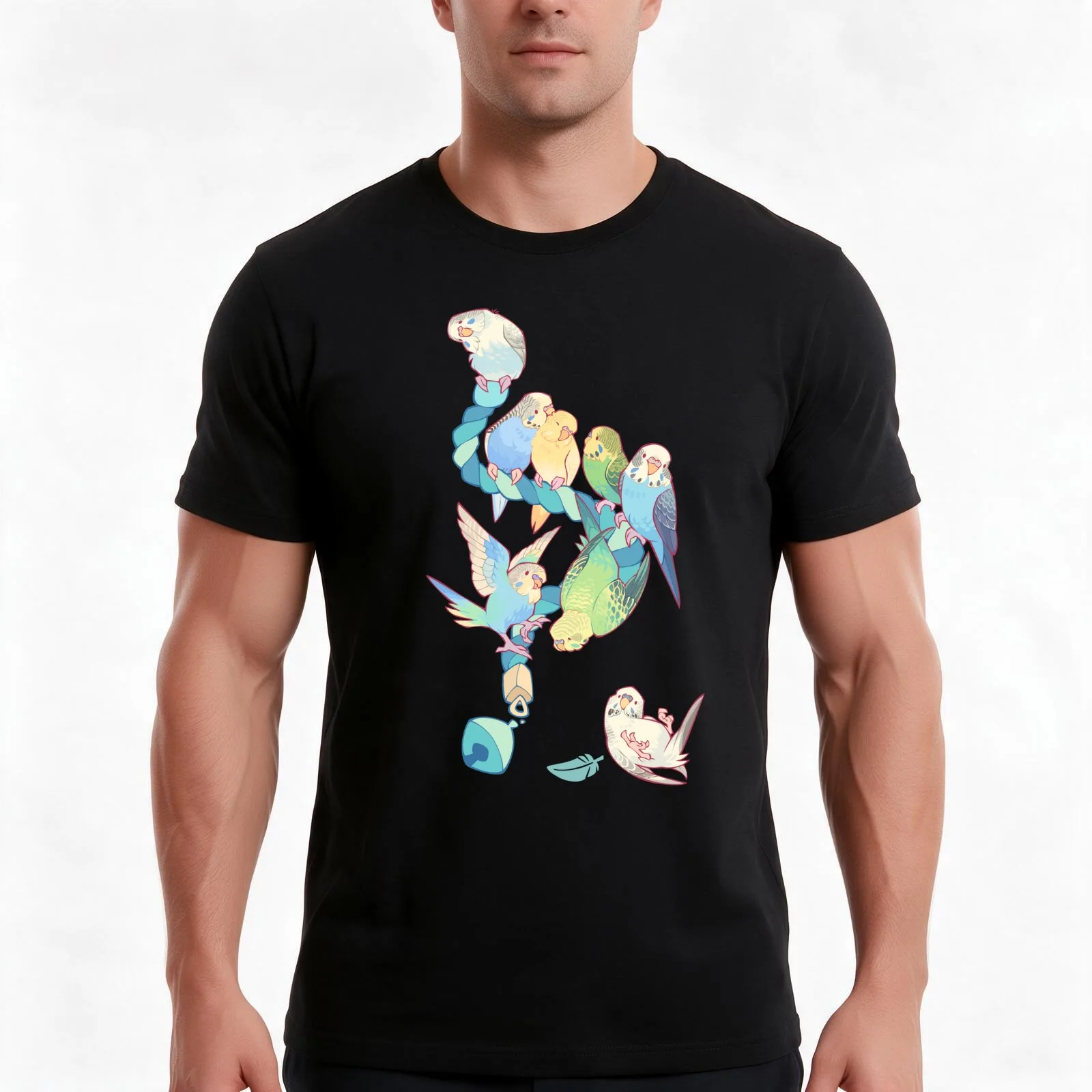Budgie bunch bubblegum ice cream flavored T-Shirt Summer Casual Cotton Tee Oversized Streetwear Tops Vintage Graphic Print