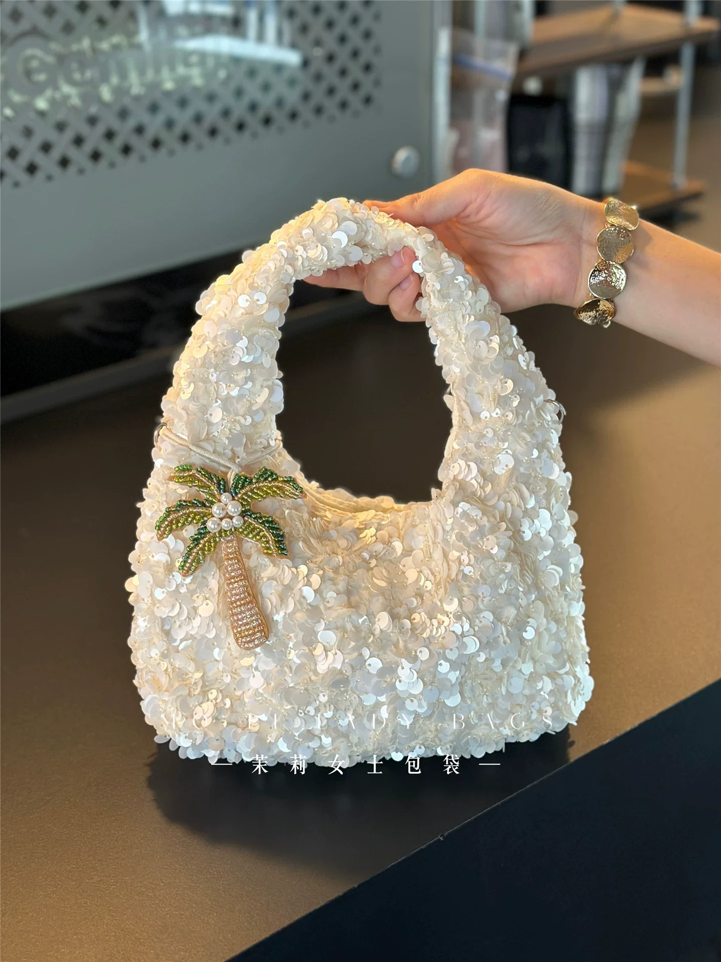 Glitter Shiny Sequins Hobo Bag Luxury Fashion Exquisite Women Handbag Wedding Party Banquet Clutch Purse Shoulder Crossbody Bag