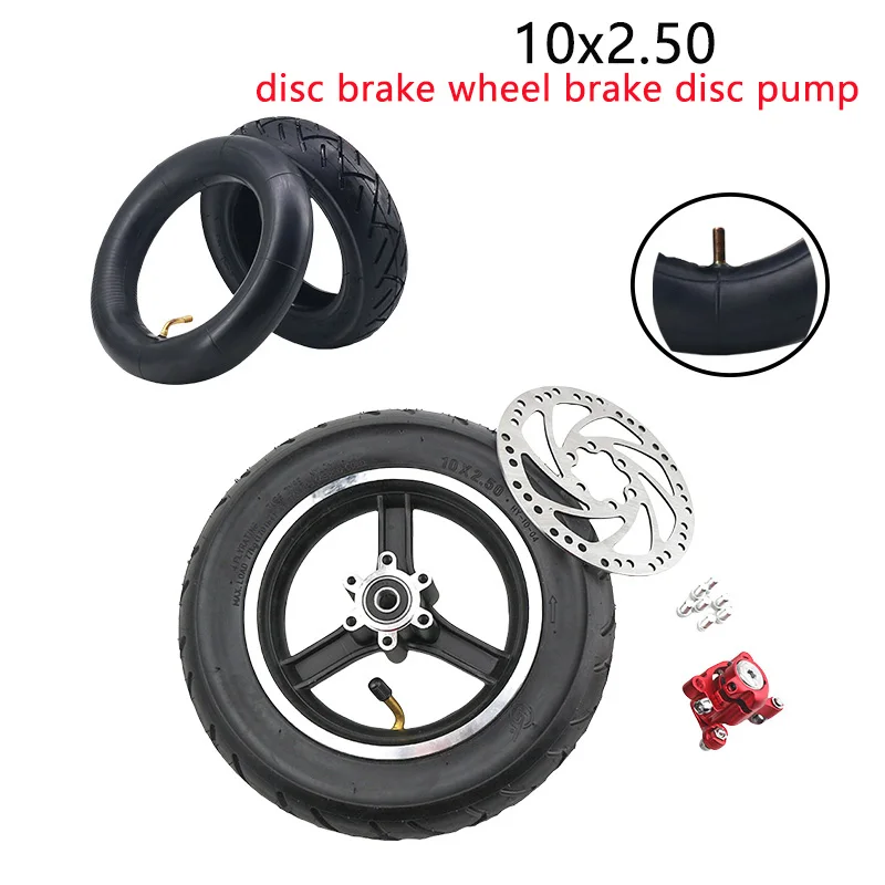 

10x2.50tire wheels suitable for High quality tire aluminum alloy wheel hub with brake discs for electric scooter balancing car