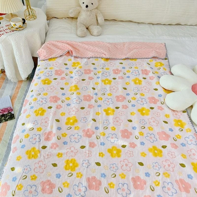 J15U بطانيات أطفال من القطن الشاش للرضع منشفة ناعمة للف القماط مقاس 45x59/59x76in #3