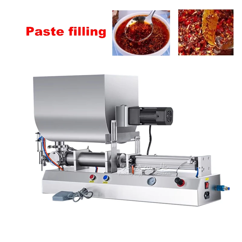 Filling Machine LY Semi-automatic Tabletop Sauces Filler Quantitative Filling 30L Hopper with Cleaning for Sauces and Bean Paste