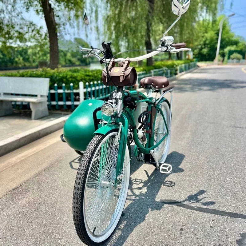 Clássico De Três Rodas De Bicicleta, Exibição De Parque De Arte, Balde Lateral, Arraste De Bicicleta, High-End Raios, Personalizado