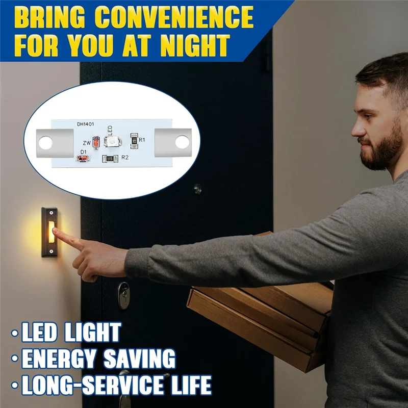 【Gorąca sprzedaż】 Podświetlany przycisk dzwonka do drzwi, ścienny wyłącznik do bramy garażowej, 2 sztuki z diodami LED