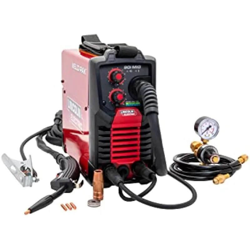 

Lincoln Electric 90i MIG and Flux Core Wire Feed Weld-PAK Welder, 120V Welding Machine, Shoulder Strap, Protective Metal Case