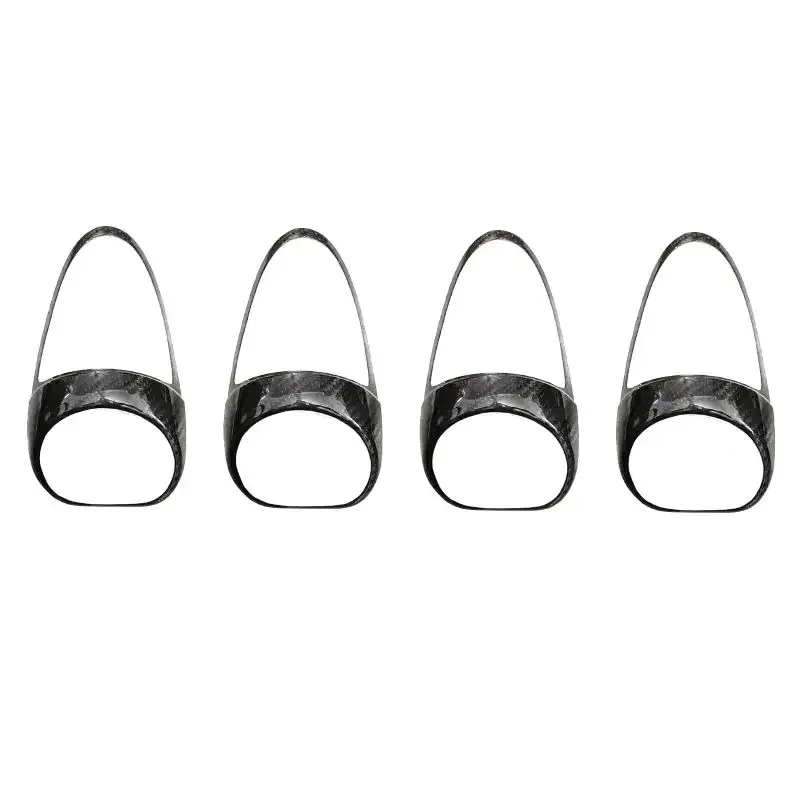 4pcs Car Carbon Fiber Dashboard Instrument Air Conditioner Vent Grille Outlet Cover Trim for Porsche Boxster Cayman 718 2016-UP