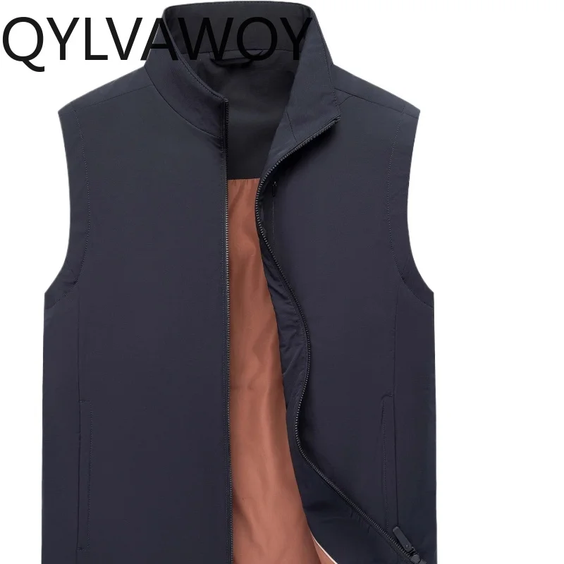 

QYLVAWOY Men's New Style Silk Vest Middle-Aged Elderly Dad's Outfit Waistcoat Casual Outer Wear Sleeveless Jacket LJ2776