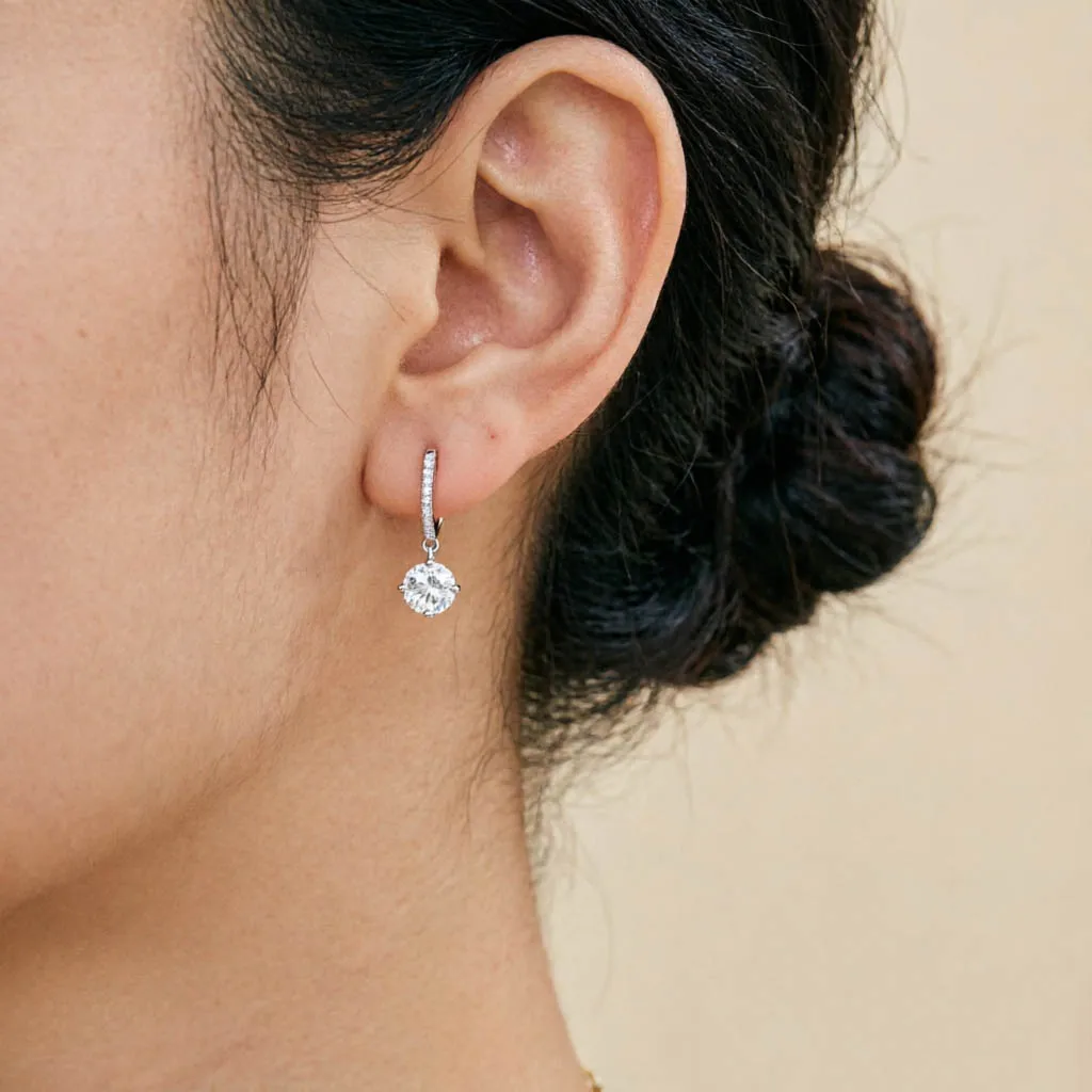 Szjinao 1.2 Carat Long Drop Earrings For Women 100% 925 Sterling Silver Diamond Wedding Engagement Jewelry Trendy Anillos Mujer