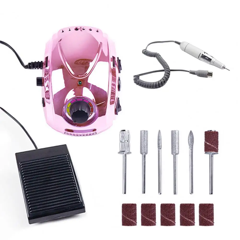 

1 Set Great Electric Nail File Machine with Nail Drill Bits Set User-Friendly Labor-saving Electric Nail File