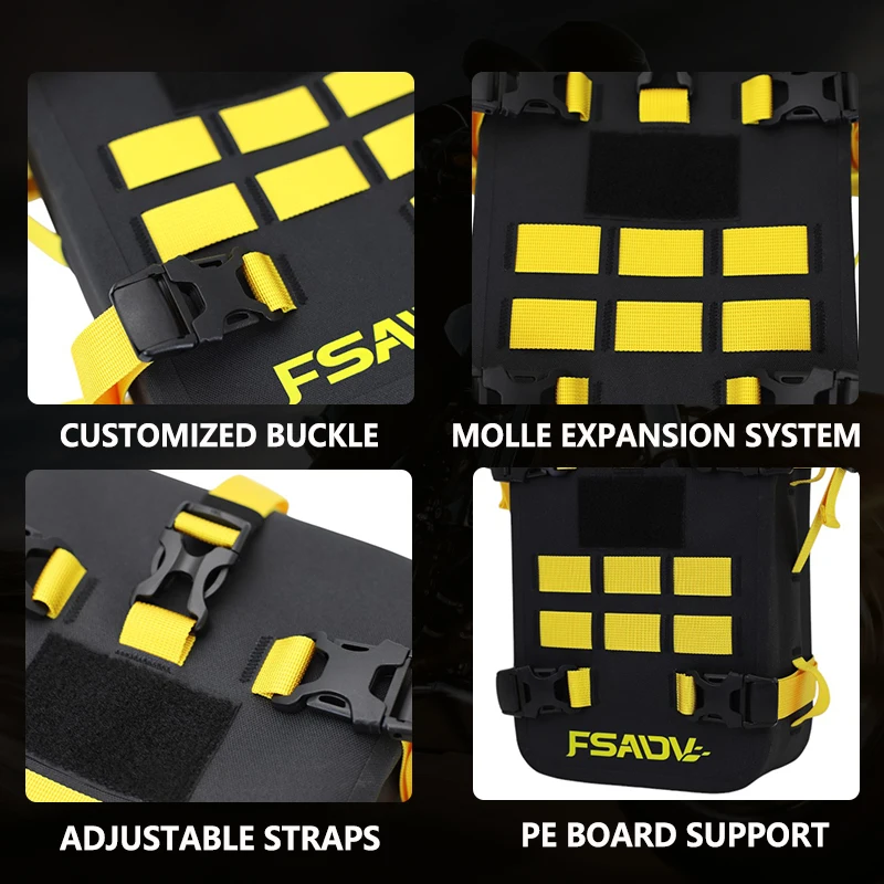 FSADV Motorcycle Bumper Bag Waterproof With Inner Support Board Frame Crash Bar Pack Outdoor Riding Tool Placement Bag
