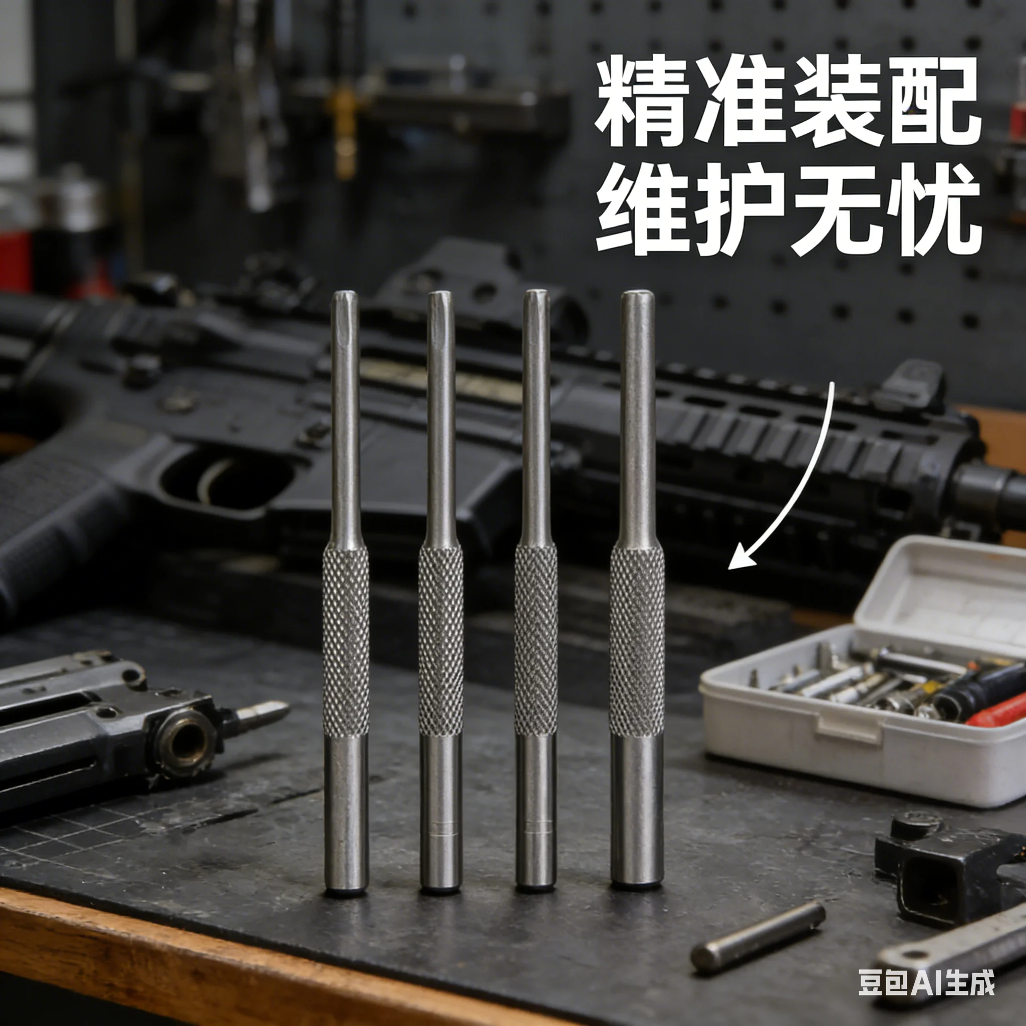 4pcs/set Steel Roll Pin Starters Punch Hollow End Tool Set Kit 1/16 5/64 3/32 1/8