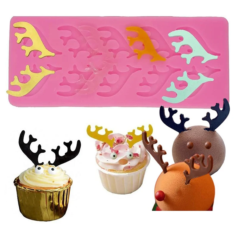 

Deer Antlers Fondant Mold Christmas Elk Horn Silicone Mould For Chocolate Dessert Cupcake Topper Cake Decoration Sugar Craft